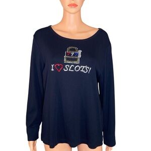 ST. John'S Bay Women's Black Long Sleeve Top